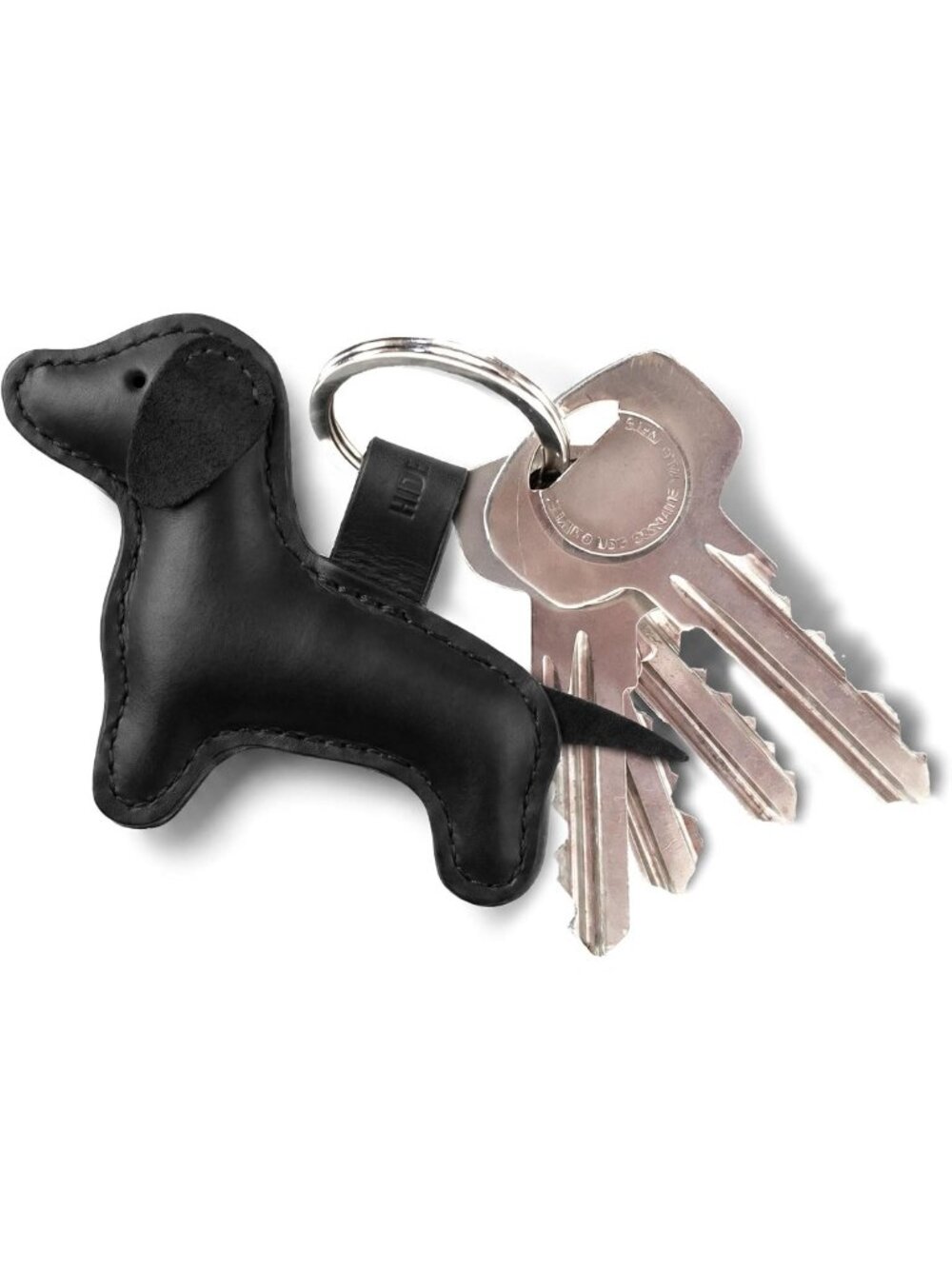 Cute Dachshund Keychain | Handmade Full Grain Leather Dog Keyring Ornament